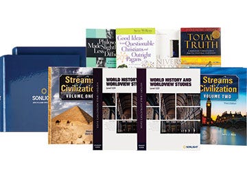 Level 520World History & Worldview StudiesExplore the rise and fall of influential thought. Sonlight’s World History and Worldview Studies allows your upper-level high school students an opportunity to discover, in historical context, the ideas that have shaped history and the consequences of these ideas and philosophies.Age Range: 17-18Grade Range: 11-12