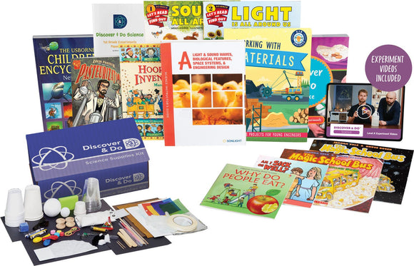 Science ALight and Sound Waves, Biological Features, Space Systems, and Engineering DesignThe natural Earth, human body, outer space, and animals. The scientific process with STEM hands-on experiments.Age Range: 6-8Grade Range: 1-3