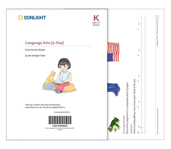 Activity SheetsLanguage Arts Activity Sheets reinforce your teaching and provide assignments that make your children eager to learn how to write well. A variety of activity options coordinate with your students' language arts studies and draw on a range of skills and interests. Weekly notes provide answers to grammar questions and suggested responses for creative writing assignments. Each student should have their own set of Activity Sheets.