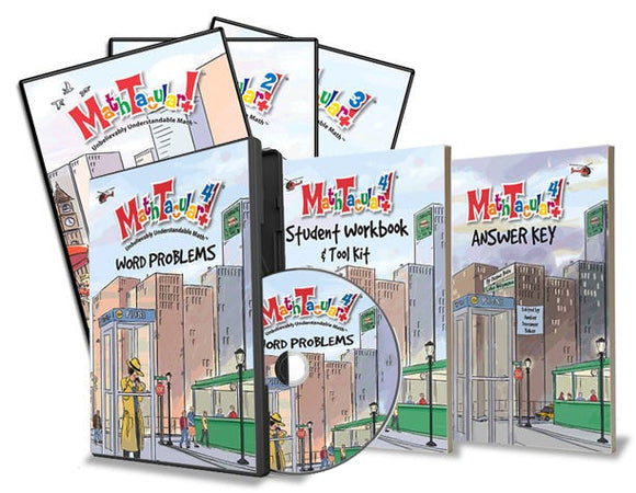 MathTacular® 1-4 BundleGet all four MathTacular DVDs (plus the MathTacular4 Workbook and Answer Key) at a discounted price! Includes digital access.