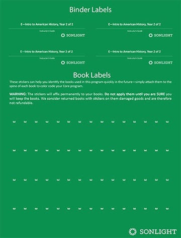 Sheet of Book Labels E