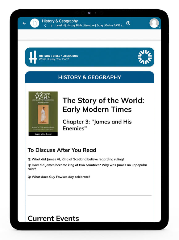 History/Bible/Literature H Instructor's Guide