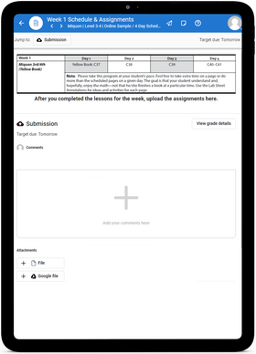 Miquon Math Third/Fourth Grade - Online Schedule