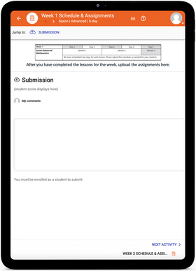 Saxon Advanced Math - Online Schedule