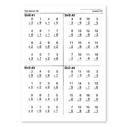 Horizons 2 Math Worksheetssingle digit subtraction & double digit additionsingle digit additionvolume, double digit addition of four numbers, and measurement equivalentsreading graphs, subtracting 4-digit numbersone-digit multiplication, adding values of coins, sequencessubtracting double-digit numbers