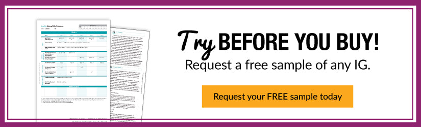 TRY BEFORE YOU BUY! Request a free sample of any IG