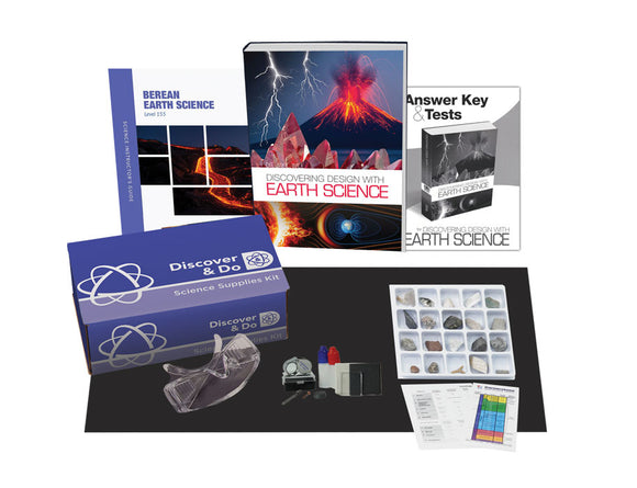 Berean Earth ScienceScience 155The 100-level Discovering Design with Earth Science covers the general properties of the earth’s geosphere, hydrosphere, and atmosphere.Age Range: 13-15Grade Range: 8-10