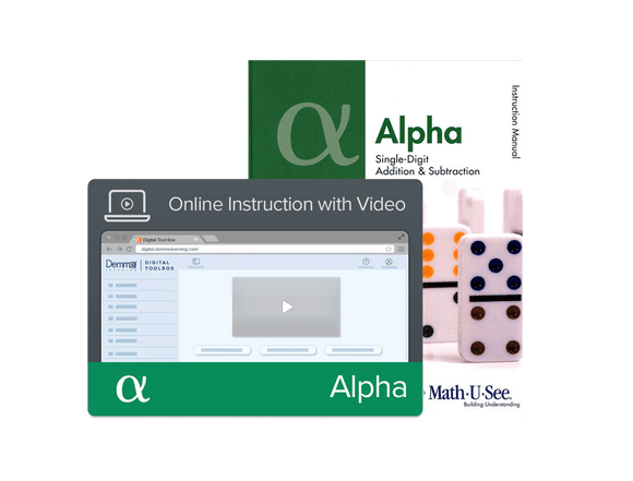 Math-U-See Alpha Instruction Manual + Online Instruction with Video