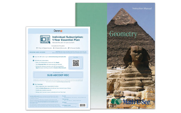 Math-U-See Geometry Instruction Manual + Essential Plan - Annual Access Card