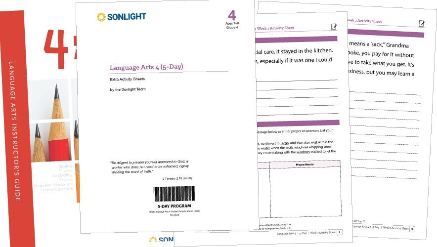 Extra Language Arts 4 Student Activity Sheets