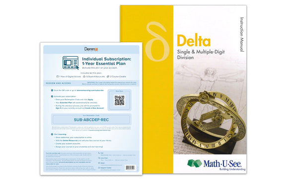 Math-U-See Delta Instruction Manual & Annual Access Card