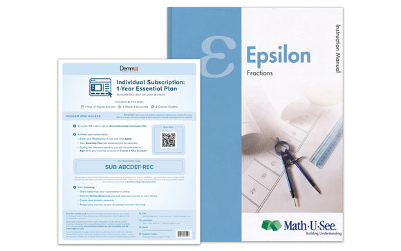 Math-U-See Epsilon Instruction Manual & Annual Access Card