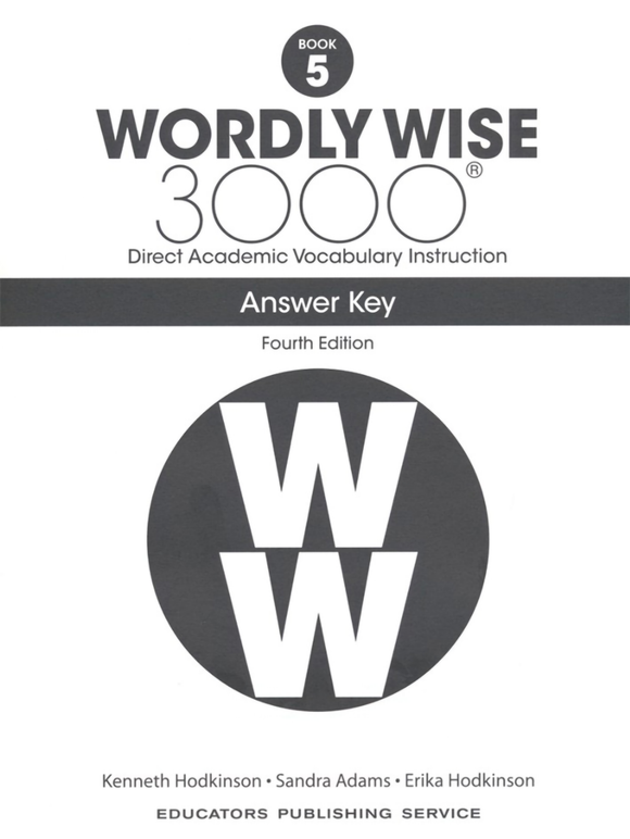 Wordly Wise 3000 Book 5 - Answer Key only