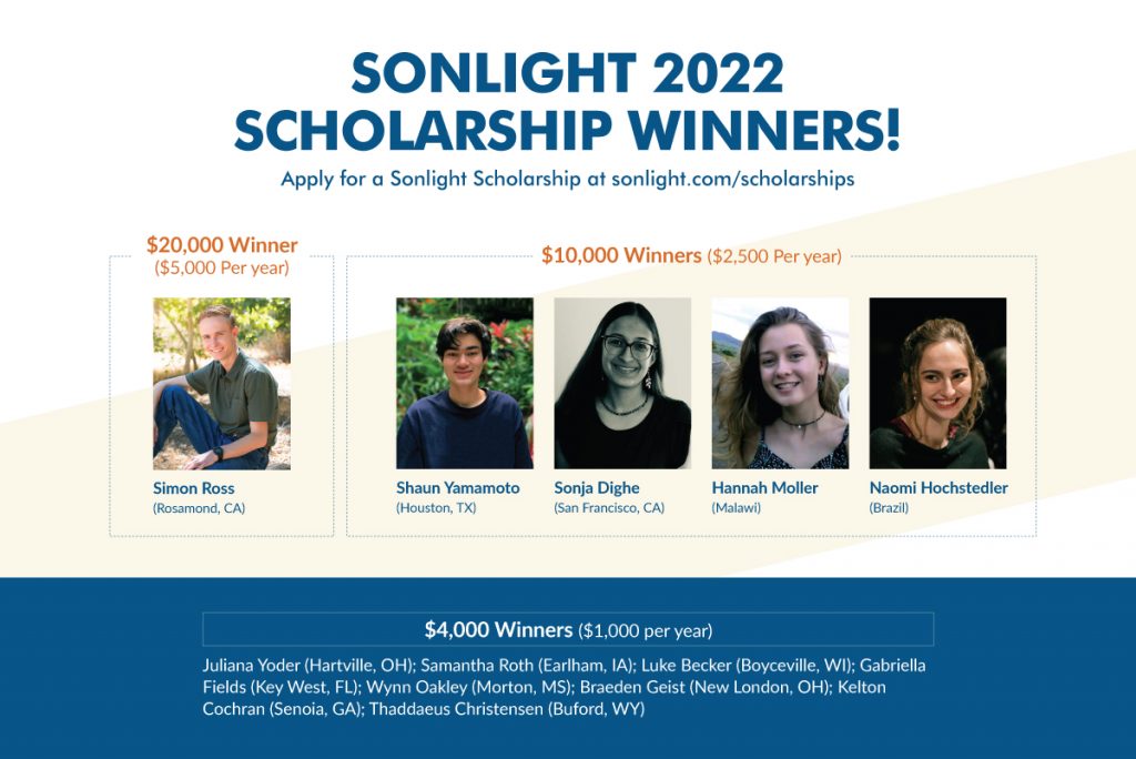 2022 Sonlight Scholarship Winners Announced