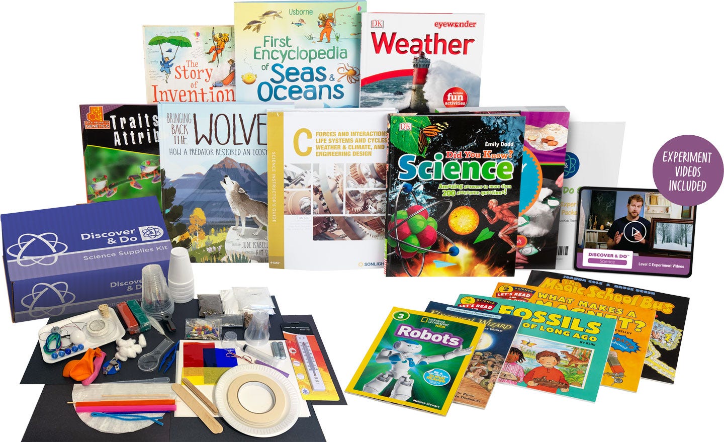 Forces and Interactions, Life Systems and Cycles, Weather & Climate, and Engineering DesignScience CElectricity, weather patterns, robots, and ecosystems. The scientific process with STEM hands-on experiments.Age Range: 8-10Grade Range: 3-5