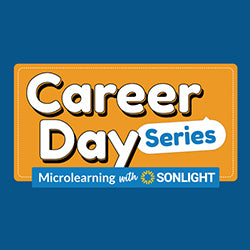 Logo for Career Day Series microlearning with SONLIGHT on a blue background