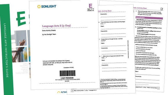 Extra Language Arts E Student Activity Sheets