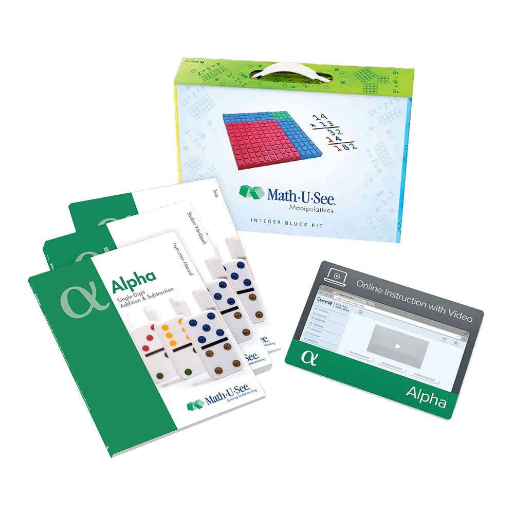 Math-U-See AlphaAlpha focuses on teaching the concepts of single-digit addition and subtraction. We use systematic teaching strategies to help students commit the addition and subtraction facts to memory.Age Range: 6-8Grade Range: 1