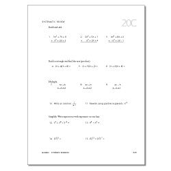 Mah-U-See Algebra 1 SamplesLesson 20: Addition and Multiplication of Polynomials (see pages 7-10 for worksheets)