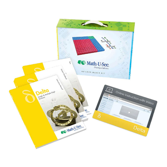 Math-U-See DeltaDivision is presented as the inverse of multiplication. Single-digit division facts are learned and the concepts of division and place value are applied when solving long division problems.Age Range: 9-12Grade Range: 4