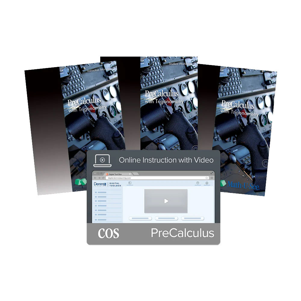 Math-U-See PreCalculusTrigonometry, identities, polar equations, logarithms, sequences, limits and other topics to prepare for calculus.Age Range: 16-18Grade Range: 11