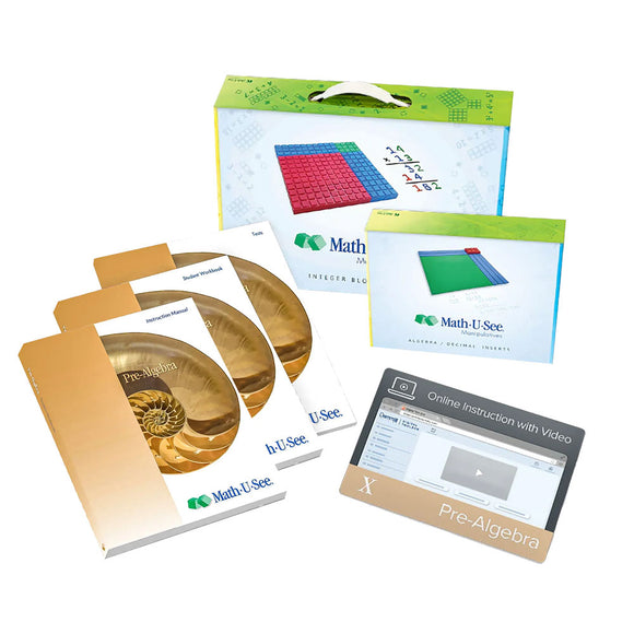 Math-U-See Pre-AlgebraNegative numbers, order of operations, solving for the unknown, and other topics.Age Range: 12-14Grade Range: 7