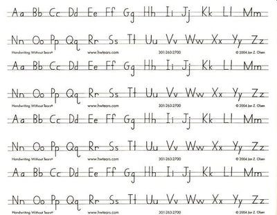 Handwriting Without Tears: Print Alphabet Desk Strips