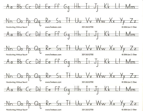Handwriting Without Tears: Print Alphabet Desk Strips