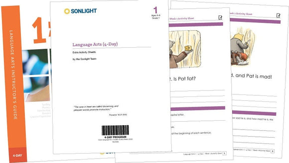 Extra Language Arts 1 Student Activity Sheets - 2025 Version