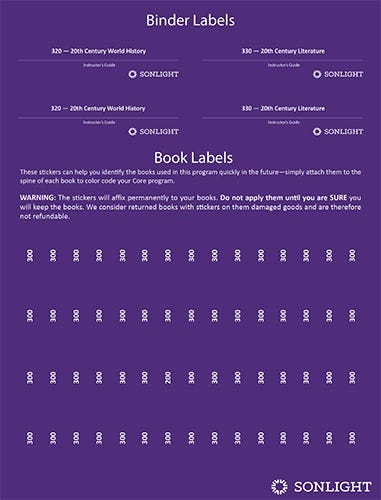 Sheet of Book Labels 300