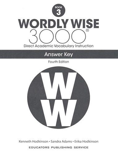 Wordly Wise 3000 Book 3 - Non-Consumable Answer Key