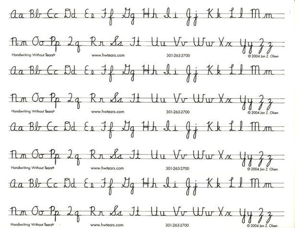 Handwriting Without Tears: Cursive Alphabet Desk Strips