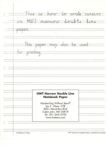 Lined Paper for approx. level 4+