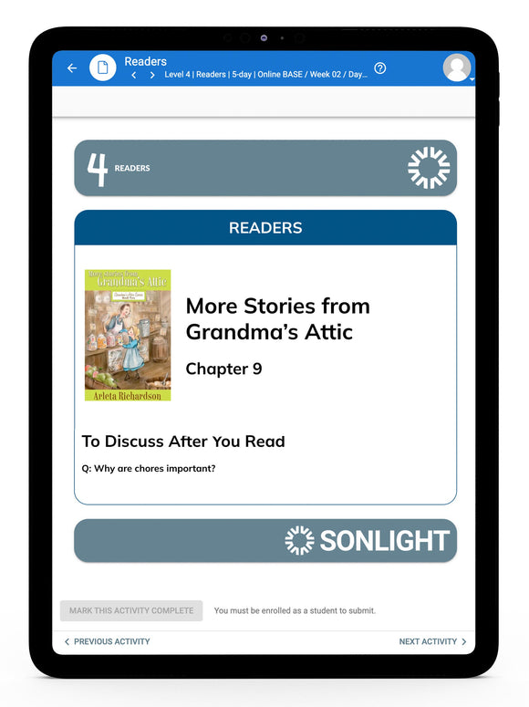 Grade 4 Readers Schedule/Study Guide