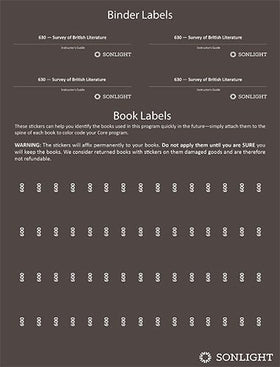 Sheet of Book Labels 600