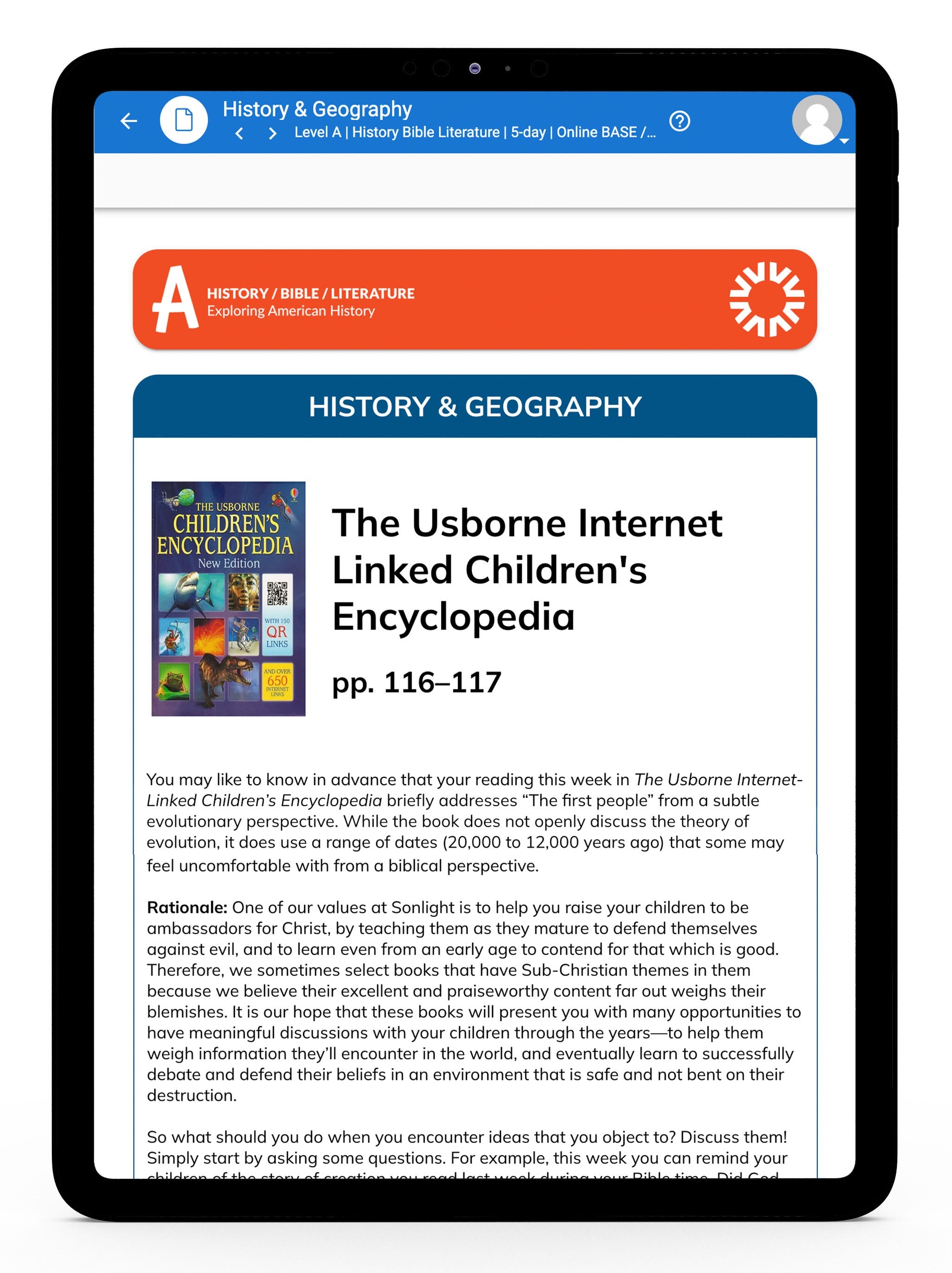 History/Bible/Literature A Online Instructor's Guide | 5-Day (with purchase)