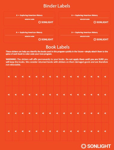 Sheet of Book Labels A