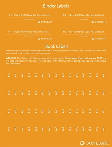 Sheet of Book Labels B+C