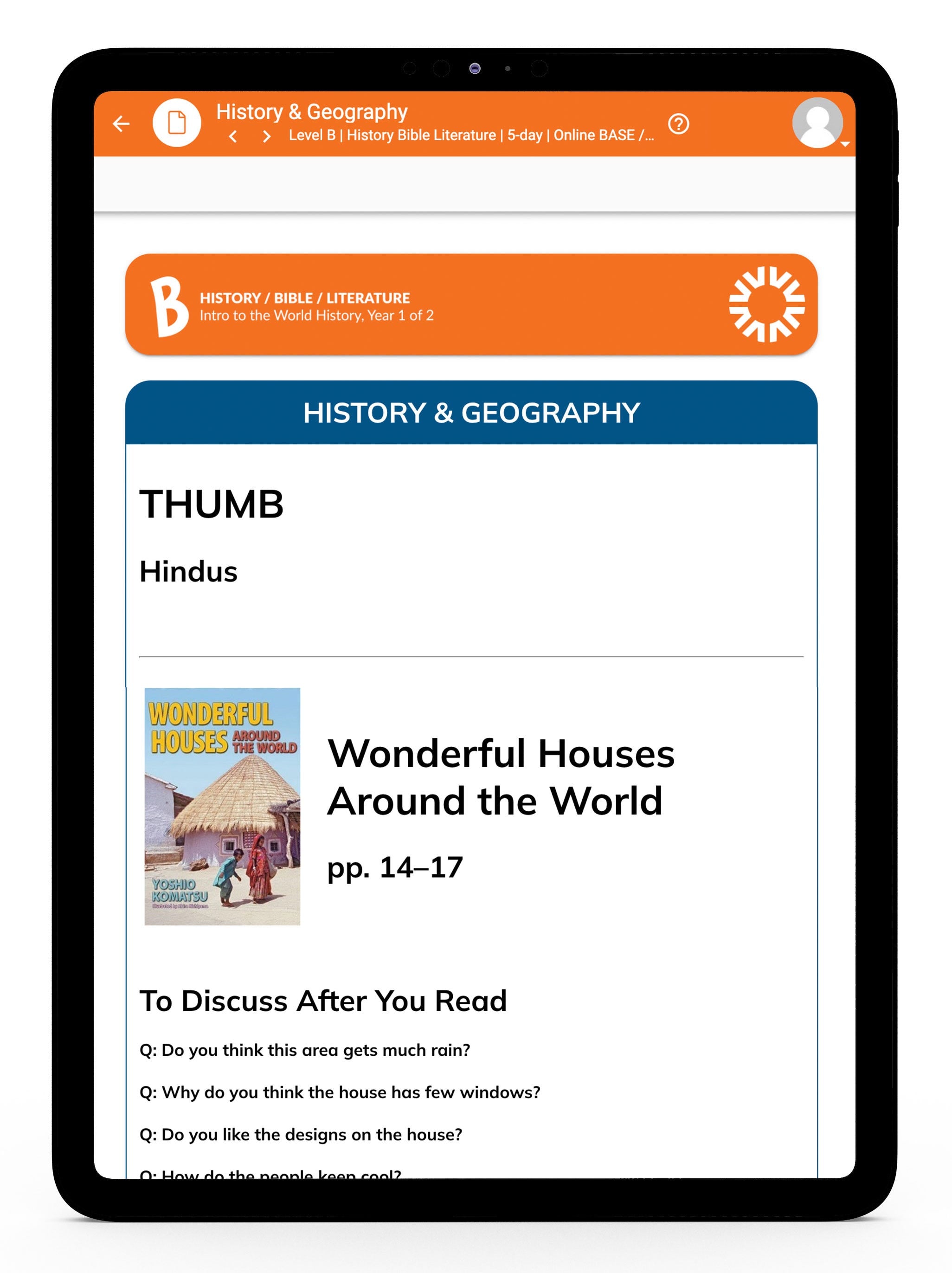 History/Bible/Literature B Instructor's Guide