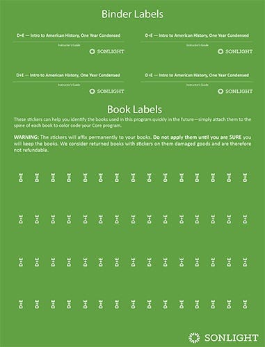 Sheet of Book Labels D+E