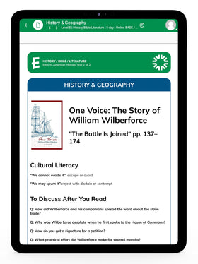 History/Bible/Literature E Online Instructor's Guide | 5-Day (with purchase)