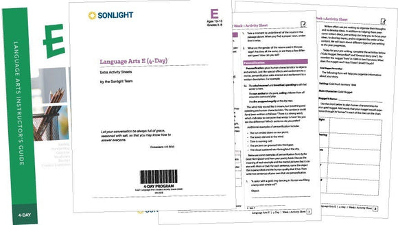 Extra Language Arts E Student Activity Sheets