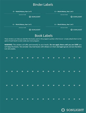 Sheet of Book Labels G