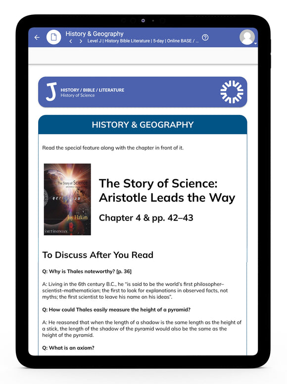 History/Bible/Literature J Online Instructor's Guide (with purchase)