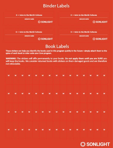Sheet of Book Labels K
