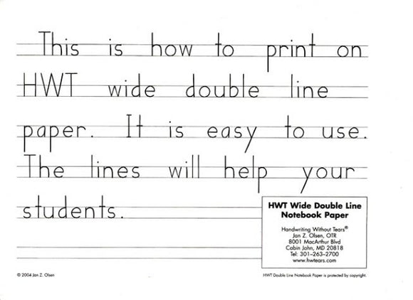 Lined Paper for approx. levels K-1
