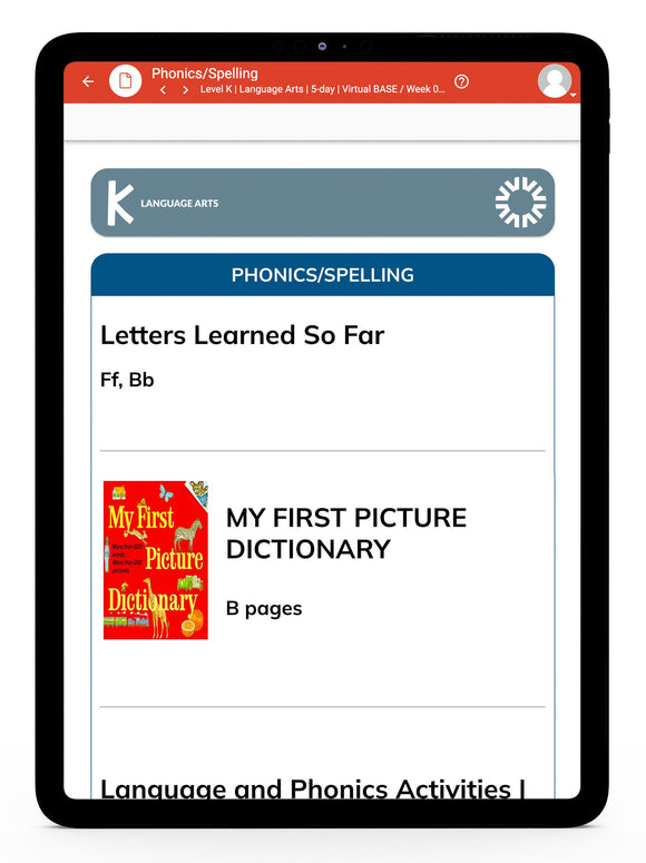 Language Arts K Instructor's Guide