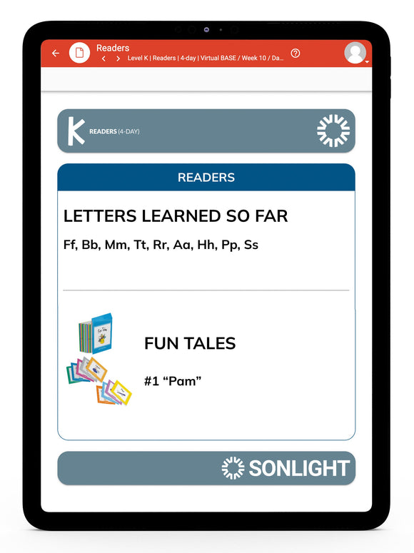 Grade K Readers Schedule