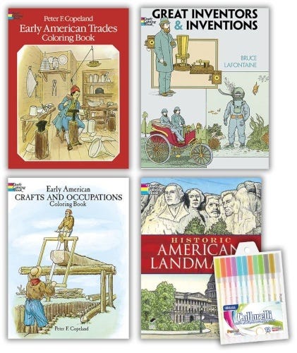 U.S. History History Coloring Book Collection