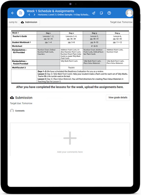Horizons Math, Level 2 - Online Schedule